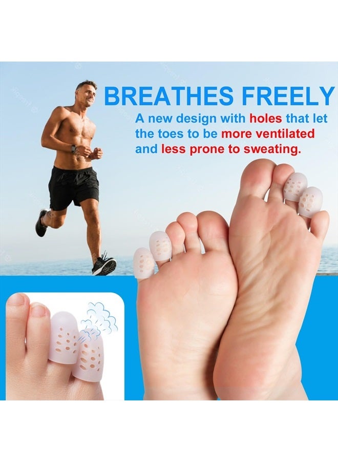 Pnrskter Pinky Toe Protector, (20pcs) Breathable Toe Cap, Gel Toe Sleeve,Toe Covers Great for Blisters, Corns, Hammer Toes, Toenails Loss (Aloe Vera Extract Infused Silicone Materials)  - Image 5