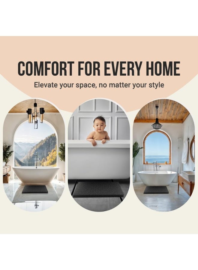 ITSOFT Plush Bathroom Rug 47x21, Absorbent Machine Washable Non Slip Chenille Bath Mats, Quick Dry Bathmat, Bath Rugs for Bath, Shower, Bedroom, or Door Mat, White - Image 4