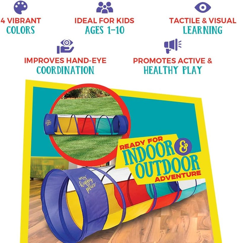 Kiddey Store Play Tunnel Pop Up Tunnel Toys for Toddlers, Kids Multicolored Tunnel for Indoor/Outdoor Fun, Crawl & Play, Obstacle Course for Kids Gifts for Toddlers - Balls Not Included (2 Pk) - Image 4