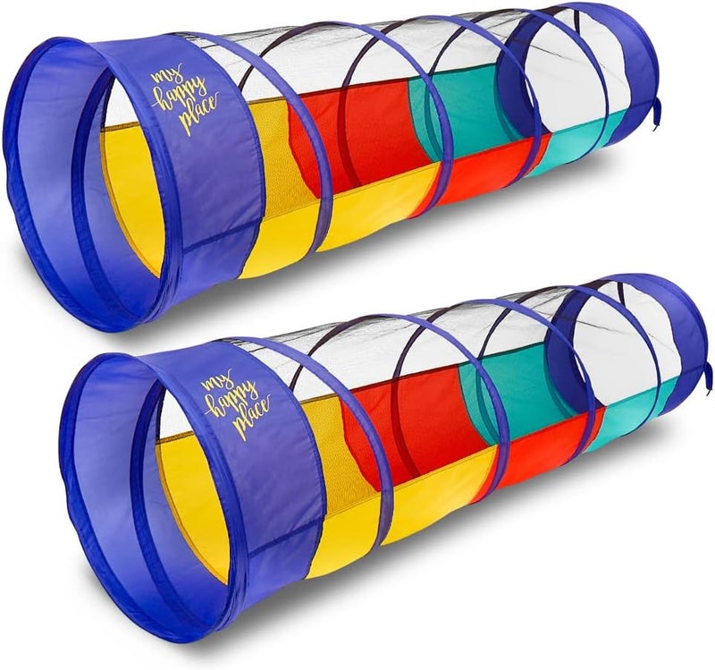 Kiddey Store Play Tunnel Pop Up Tunnel Toys for Toddlers, Kids Multicolored Tunnel for Indoor/Outdoor Fun, Crawl & Play, Obstacle Course for Kids Gifts for Toddlers - Balls Not Included (2 Pk) - Image 1