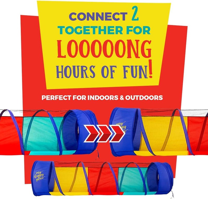 Kiddey Store Play Tunnel Pop Up Tunnel Toys for Toddlers, Kids Multicolored Tunnel for Indoor/Outdoor Fun, Crawl & Play, Obstacle Course for Kids Gifts for Toddlers - Balls Not Included (2 Pk) - Image 3