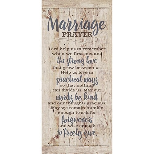 DEXSA Marriage Prayer Wood Plaque - Made in USA - 5.5"x12" - Original Verse - Frame Wall Hanging Decoration | Lord, Help us to Remember When we First met | Christian Family Religious Home Decor Saying - Image 1