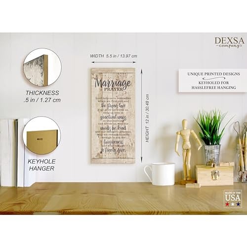 DEXSA Marriage Prayer Wood Plaque - Made in USA - 5.5"x12" - Original Verse - Frame Wall Hanging Decoration | Lord, Help us to Remember When we First met | Christian Family Religious Home Decor Saying - Image 5