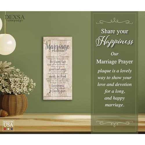 DEXSA Marriage Prayer Wood Plaque - Made in USA - 5.5"x12" - Original Verse - Frame Wall Hanging Decoration | Lord, Help us to Remember When we First met | Christian Family Religious Home Decor Saying - Image 4