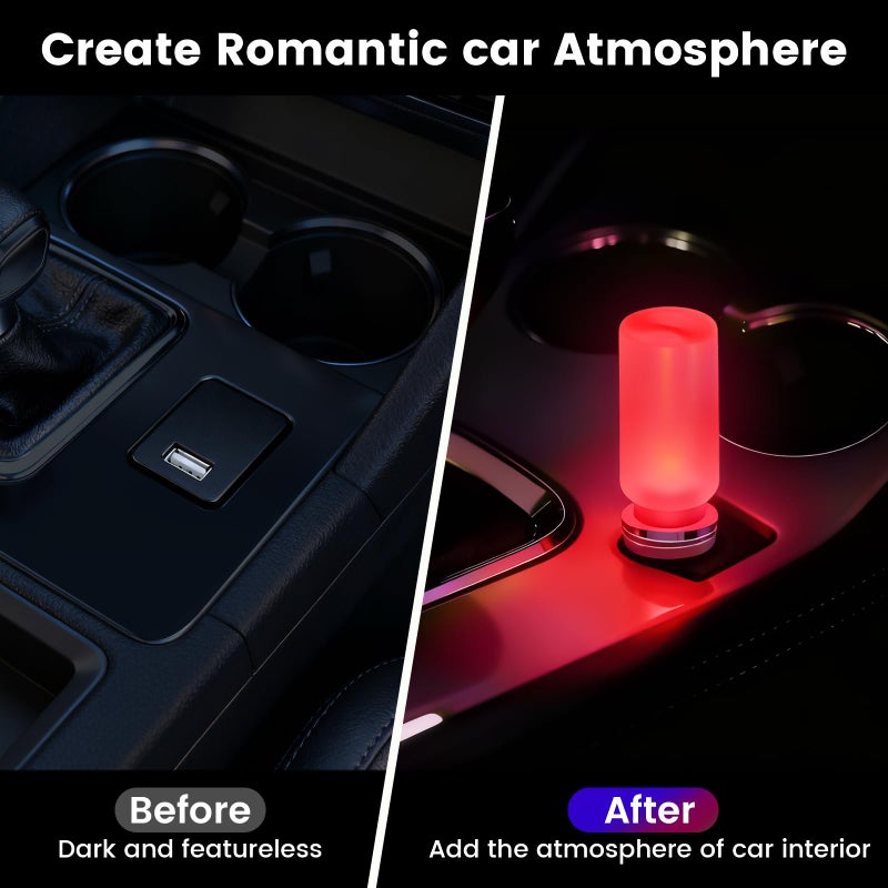 Kairiyard 2 PCS USB Interior Car Lights, Touch Control 7 Color 13 Modes Plug-in Retro LED Ambient Dynamic Night Lights for Car Camping Holiday Decoration Bedroom (Multicolor) - Image 2