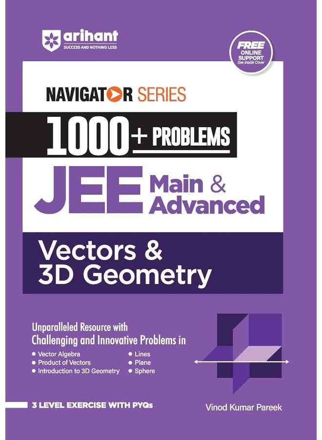 Arihant Navigator Series 1000+ Problems for JEE Main & Advanced Vectors & 3D Geometry | 3 Level Exercise with PYQs and FREE Online Support | For Exam Exam 2025-26 - Image 1