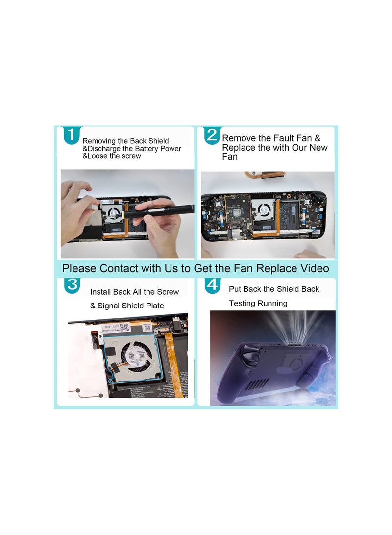 Replacement CPU Cooling Fan for Steam Deck, Model Bn5010s5h-N00p/Bsb050la-00, Internal GPU Cooling Fan Compatible with Steam Deck Console 2021/2022 (64GB/256GB/512GB NVMe) - Image 5