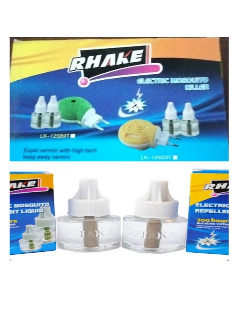 Rhake Mosquito Repellent Device with 2 Bottles of Liquid (Multi-Colored)