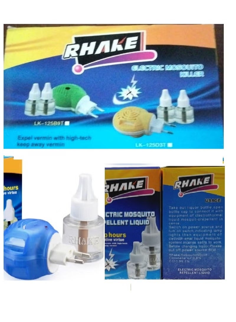 Rhake Mosquito Repellent Device with 2 Bottles of Liquid (Multi-Colored)