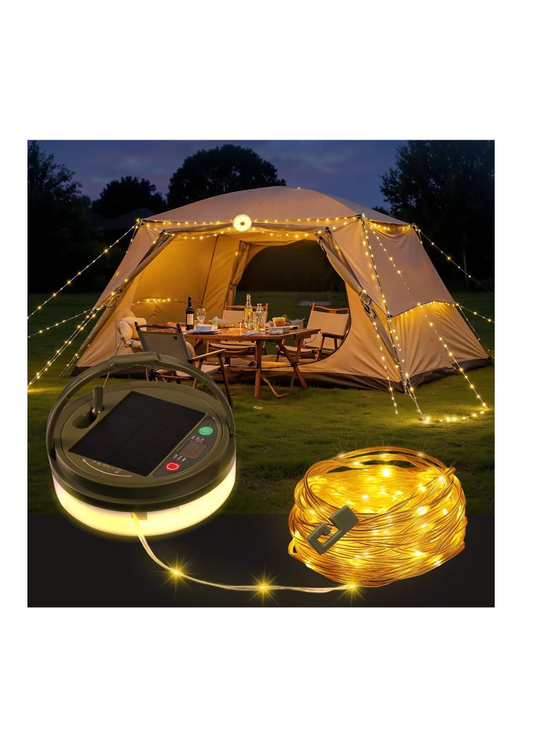 general Solar Camping String Lights, Quick Storage Rechargeable Tent Lights with 9 Lighting Modes, Portable Camping Fairy Lights Waterproof for Outdoor Patio Garden Party Decorations - Image 1