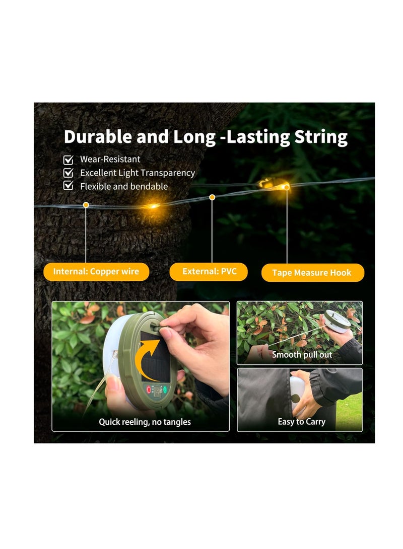 general Solar Camping String Lights, Quick Storage Rechargeable Tent Lights with 9 Lighting Modes, Portable Camping Fairy Lights Waterproof for Outdoor Patio Garden Party Decorations - Image 3