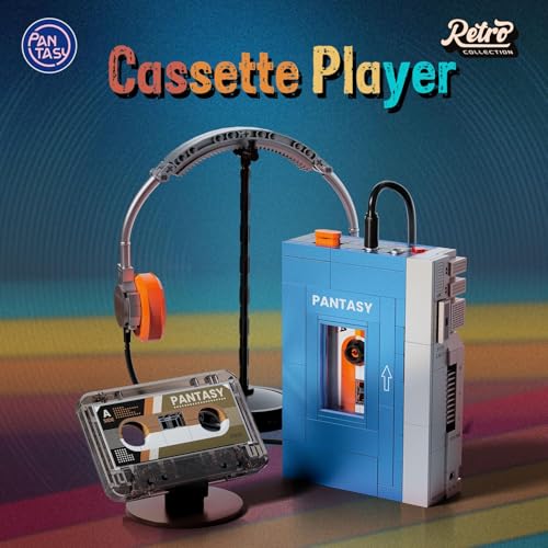 PANTASY Retro Cassette Player Building Set 1970s Portable Tape Player Model with Interchangeable Cassettes Headphones Vintage Music Display Building Blocks for Adults - Image 5