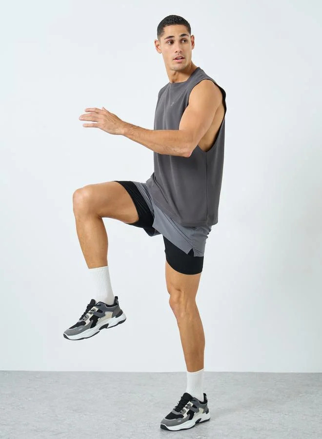 Styli Styli Grey Men 2 in 1 Running Shorts