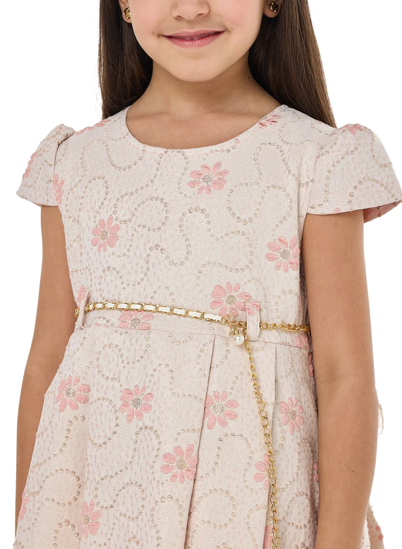 victor and jane Floral Applique Tulle Dress