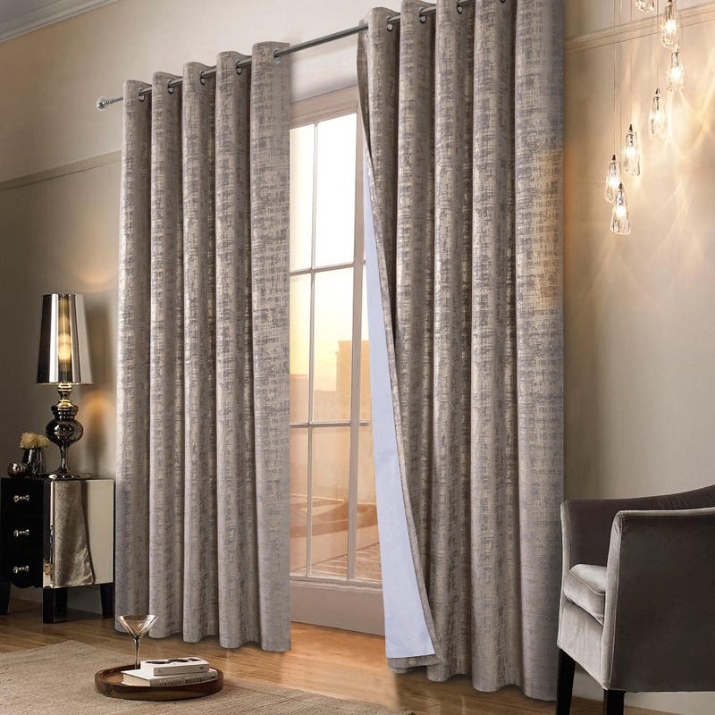 always4u 100 Blackout Soft Velvet Curtains for Bedroom Living Room Thermal Energy Saving 108 Inches Long Luxury Gold Foil Print Drapes 2 Panels Champagne