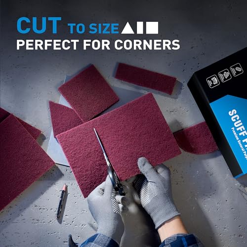 S SATC 6" x 9" Maroon General Purpose Scuff Pads,10 Pack Automotive Pads for Scuffing,Scouring,Sanding,Paint Primer Prep Adhesion Scratch for Automotive Restoration,Handicrafts - Image 4