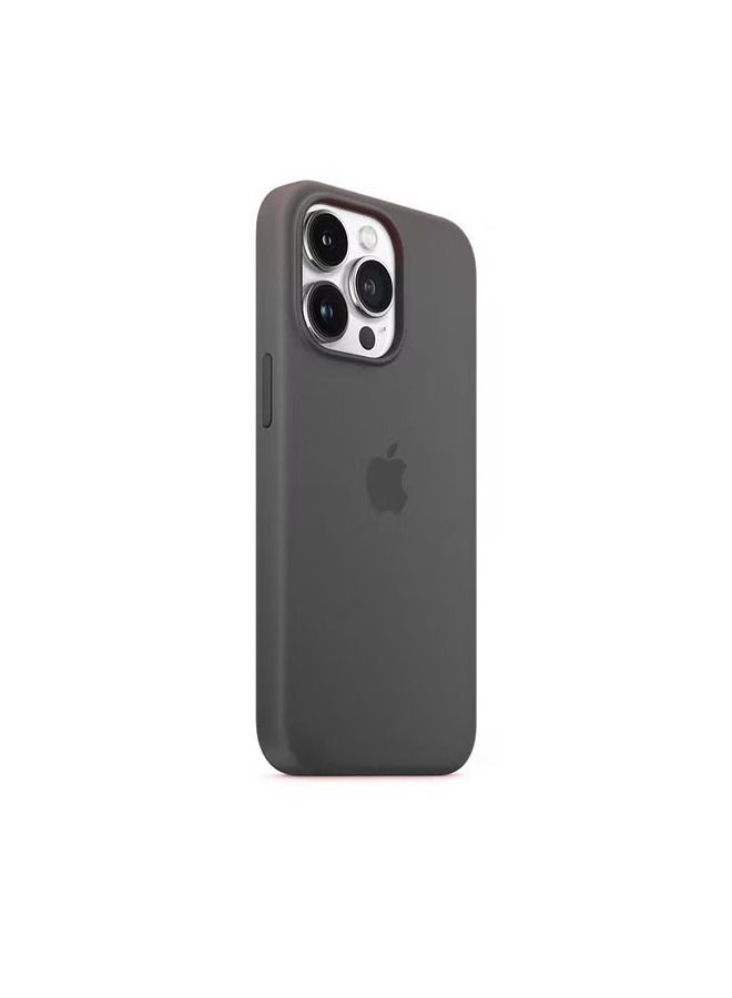 Silicon Back Cover Case Cap , Protective 6.7 inch Soft Liquid Gel Rubber Cover Slim Thin Cover Anti-Drop Shockproof Bumper Anti-Scratch Anti-Fingerprint For IPhone 14 Pro Max Dark Grey - Image 2