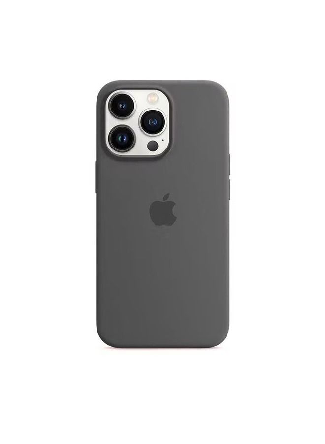 Silicon Back Cover Case Cap , Protective 6.7 inch Soft Liquid Gel Rubber Cover Slim Thin Cover Anti-Drop Shockproof Bumper Anti-Scratch Anti-Fingerprint For IPhone 14 Pro Max Dark Grey - Image 1