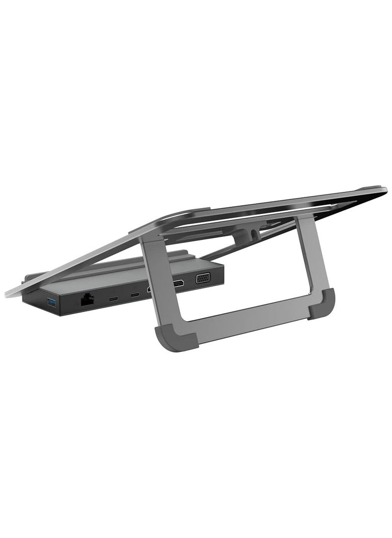 Hama - Hama 200106 12-In-1 USB-C Docking Station with Notebook Stand - Image 1