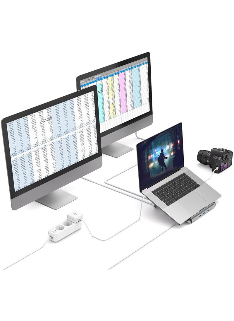 Hama - Hama 200106 12-In-1 USB-C Docking Station with Notebook Stand - Image 1
