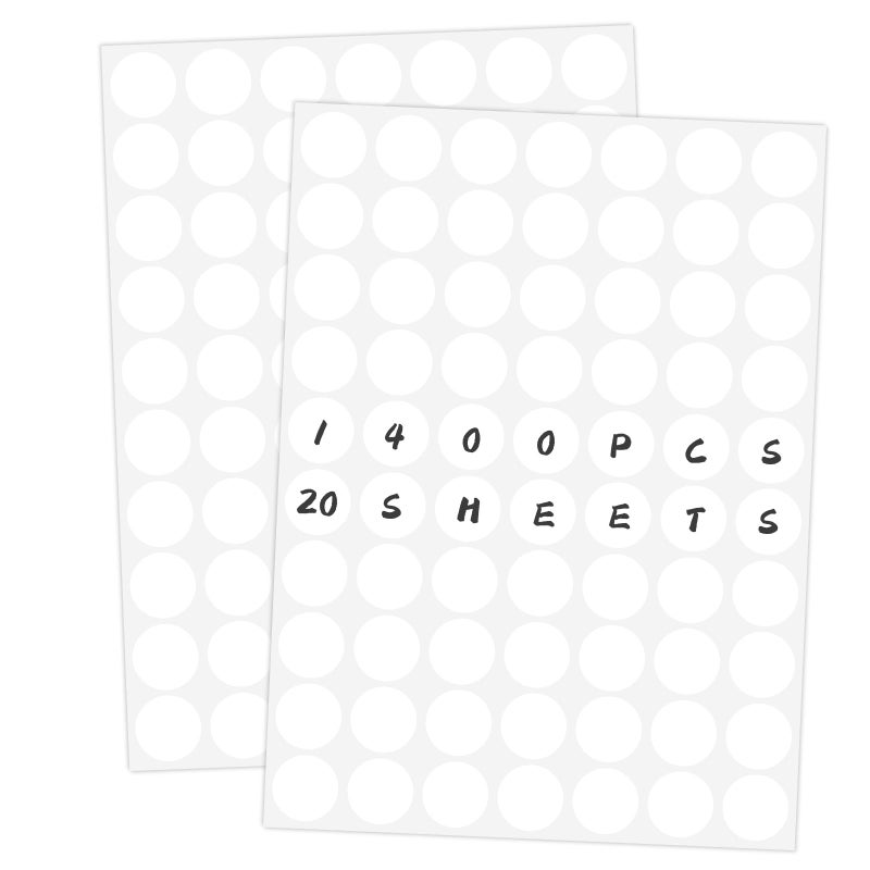 Ouzoustate 1400 Pcs White Circle Dot Stickers 3/4"" Round Color Coding Label Stickers - Image 3