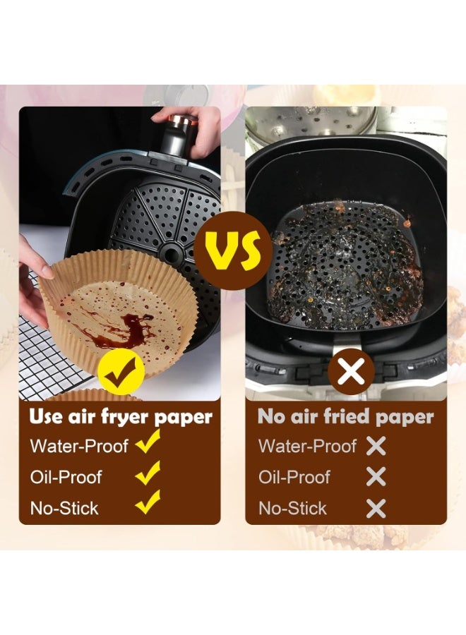 مقلاة هوائية من 200 بطانة ورقية غير لاصقة للاستخدام مرة واحدة لمقلاة القلي والفرن والميكروويف ومقلاة الهواء الساخن - Image 5