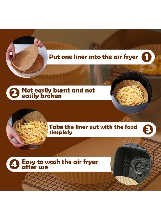 مقلاة هوائية من 200 بطانة ورقية غير لاصقة للاستخدام مرة واحدة لمقلاة القلي والفرن والميكروويف ومقلاة الهواء الساخن - Image 4