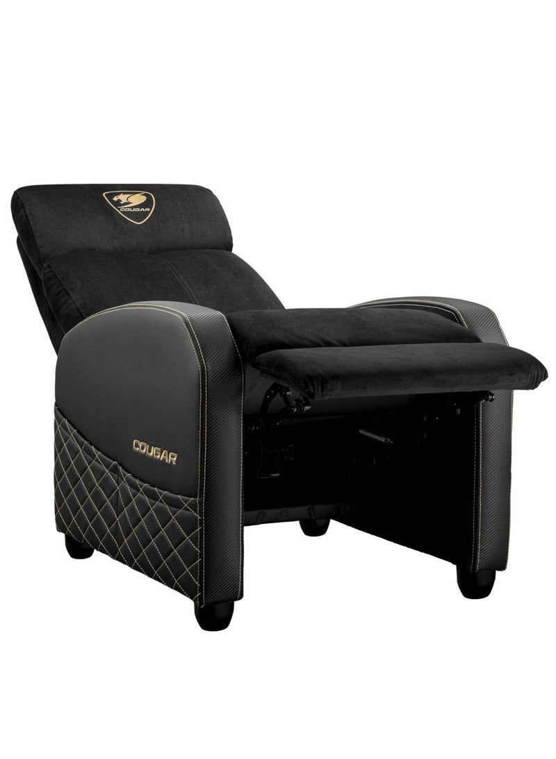 Cougar Ranger Elite Gold Gaming Sofa, Side Storage Pocket, Breathable Velvet Fabric Surface, Adjustable Design, Supports Up to 135kg Max Weight, Black/Gold | 3MRAEGLB.0001 - Image 4