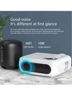 Mi VAZA Portable Projector, 8k Video HD Resolution Smart Projector With With 1400 Lumens, USB Mini Outdoor Movie Projector, Led Video Smart Home Theater Projectors For Home Office, (1pc, White 5)  - Image 5