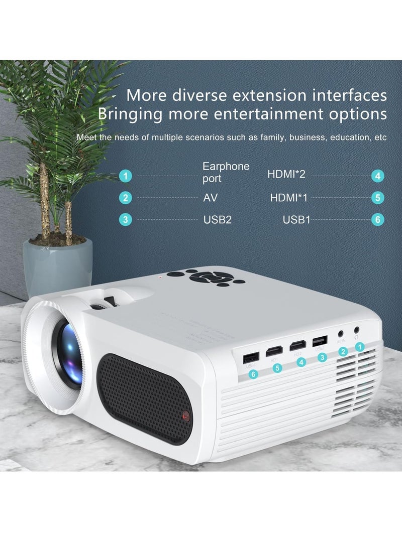Mi VAZA - Portable Projector, 8k Video HD Resolution Smart Projector With With 1400 Lumens, USB Mini Outdoor Movie Projector, Led Video Smart Home Theater Projectors For Home Office, (1pc, White 5) - Image 1