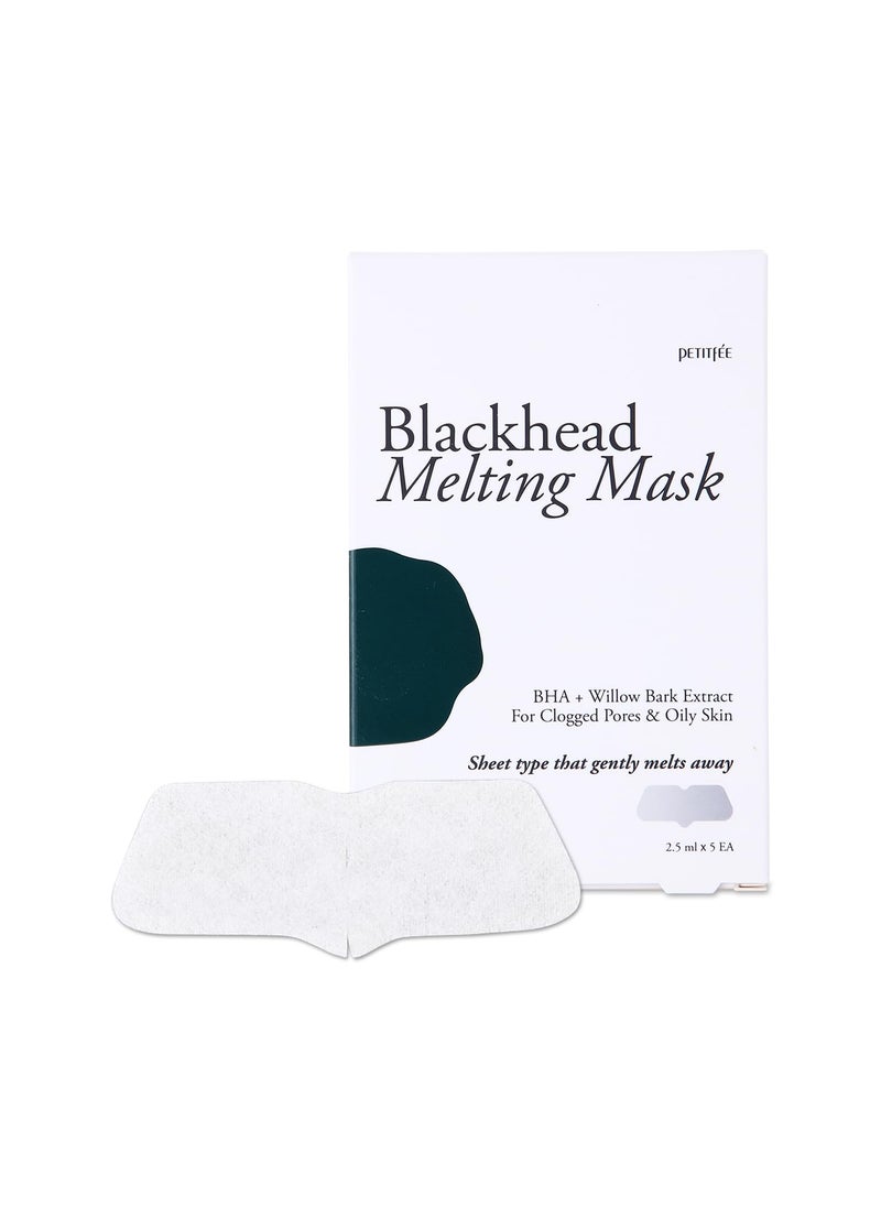Petitfee - Petitfee Blackhead Melting Mask 5ea - Gentle Nose Mask for Blackhead Dissolving, Pore Tightening, Exfoliating with BHA, Salicylic Acid, Centella Asiatica, Oil Control - Image 1