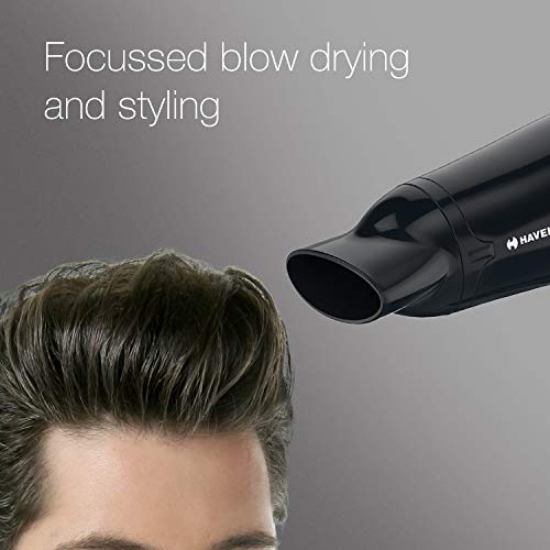 Havells HD3162 Men's 1565 Watts Powerful Hair Dryer with Thin Concentrator and Cool Shot Button; Heat Balance Technology (Black) - Image 4