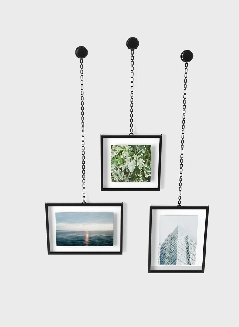 UMBRA Set Of Three Fotochain Picture Frames 4X4/4X6