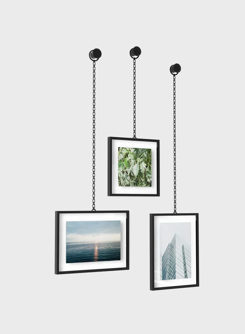 UMBRA Set Of Three Fotochain Picture Frames 4X4/4X6