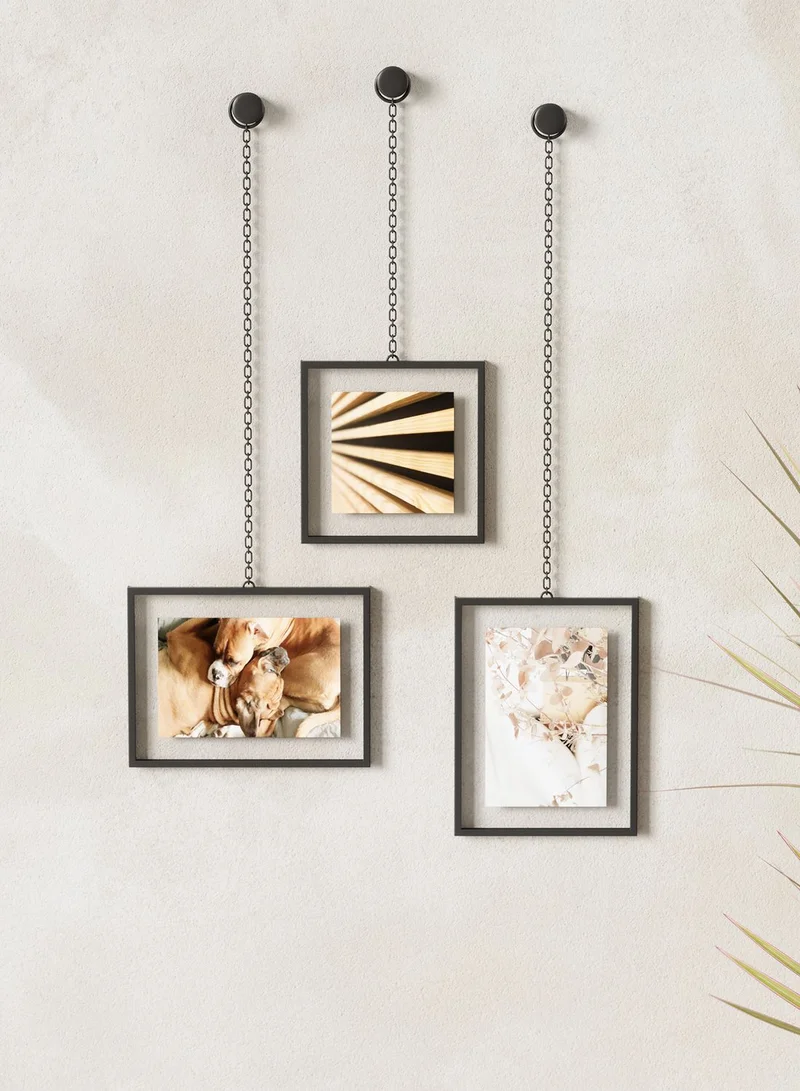 UMBRA Set Of Three Fotochain Picture Frames 4X4/4X6