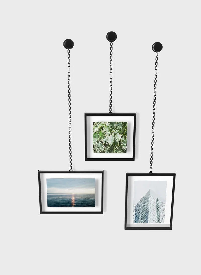 UMBRA Set Of Three Fotochain Picture Frames 4X4/4X6