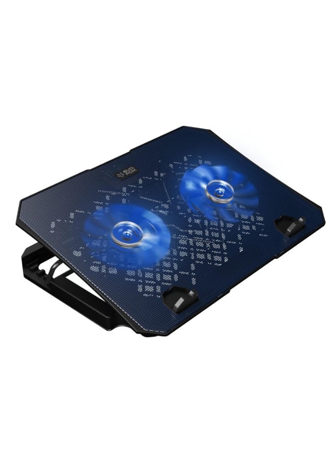 EvoFox Laptop Cooling Pad with 1000 RPM 2X Silent Fans, 5 Adjustable Angles, LED Lights - Image 1