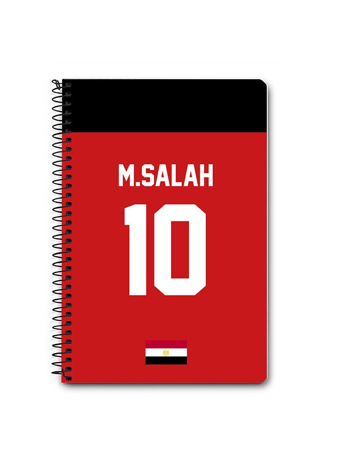 Stylizedd Designer A5 Spiral Notebook Memo Notepad Journal - Football Team - Egypt Player Name - M.Salah - Image 1
