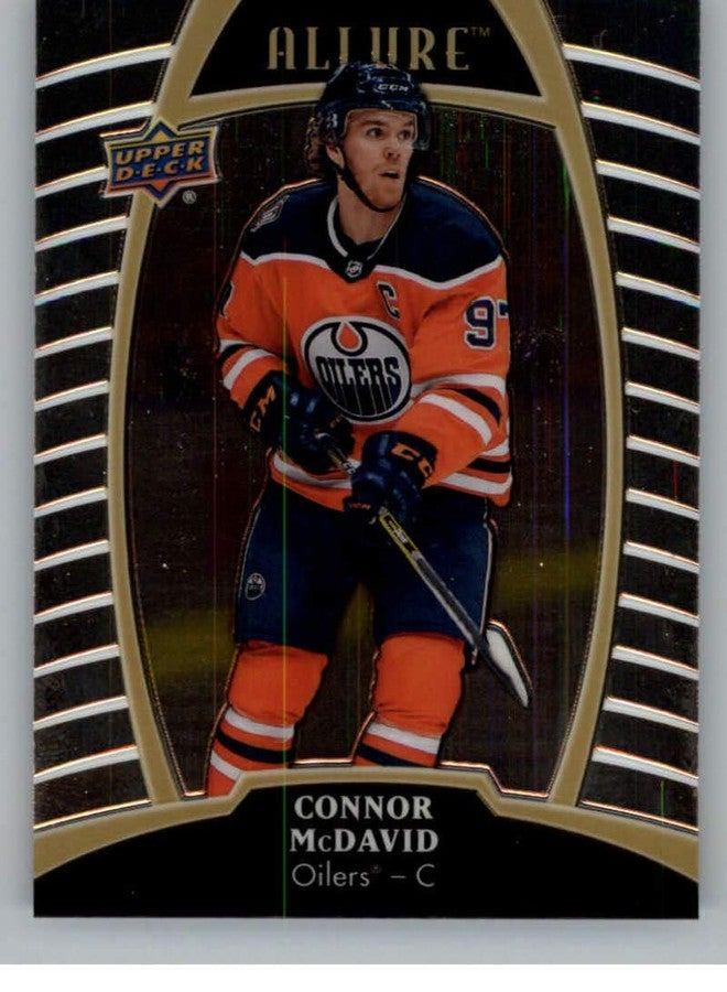 Upper Deck 2019-20 Upper Deck Allure Hockey #1 Connor McDavid Edmonton Oilers Official Chromium NHL Trading Card From UD - Image 1