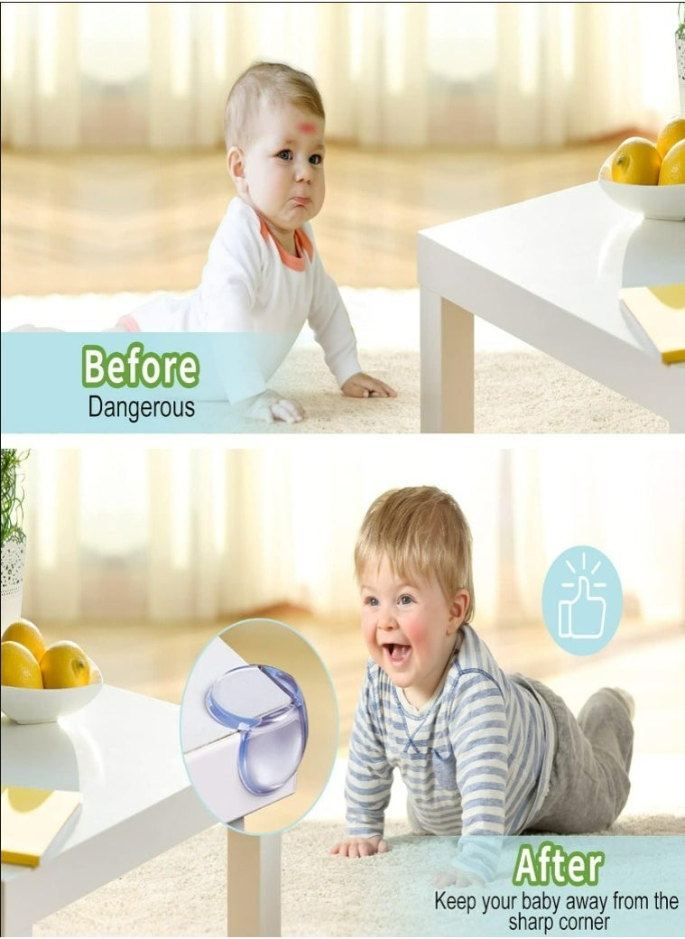 Healife - Baby Safe Corner Guard Set, 2M Silicone PVC Pre-Tape Adhesive with 4 Corner Guards for Protecting Cabinet Table Drawers from Sharp Corners - Image 1