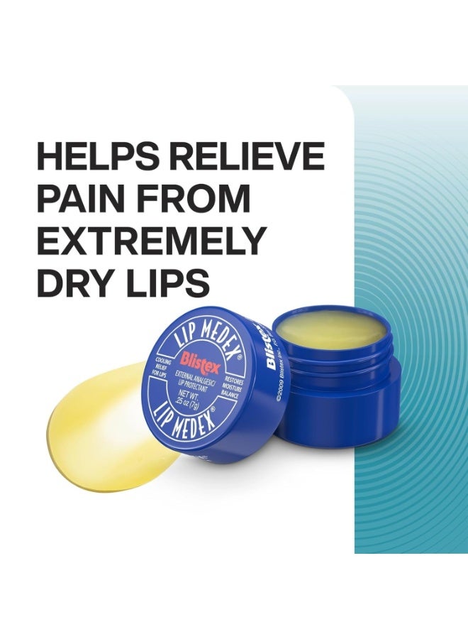 Blistex Lip Medex, 0.25 Ounce, 3 Count, Medicated Relief with Immediate Cooling, Soothes & Protects, Advanced Hydration, Restores Healthy Moisture Balance to Lips, Stocking Stuffer for Women & Men - Image 1