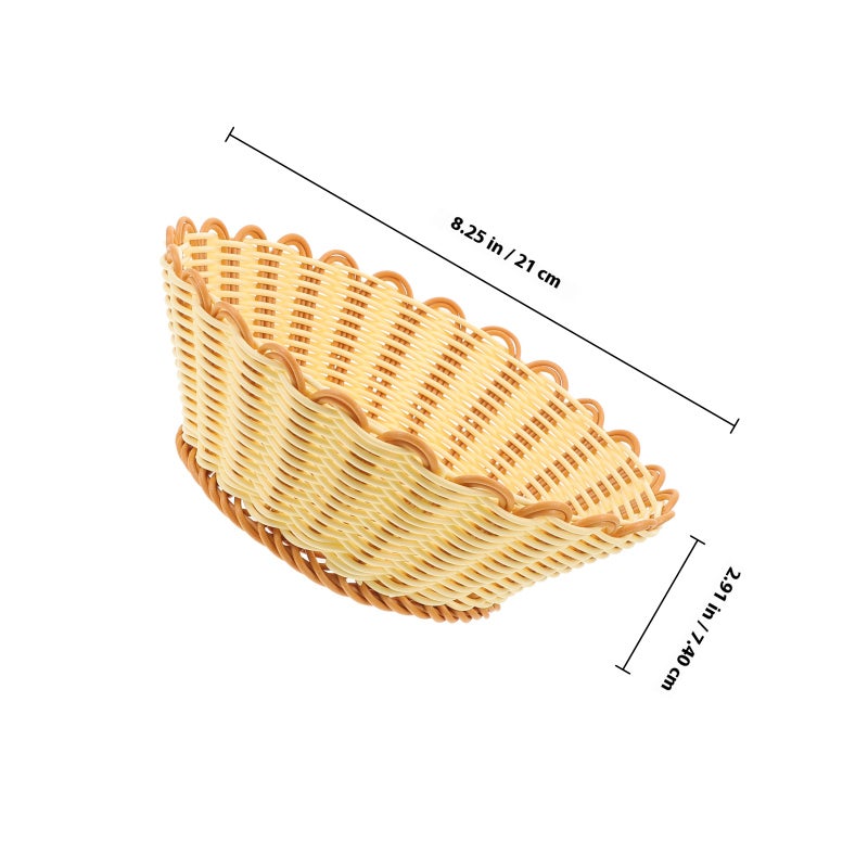 2pcs Snack Serving Dish Dried Fruit Storage Tray Imitation Rattan Woven Storage Basket - Image 2