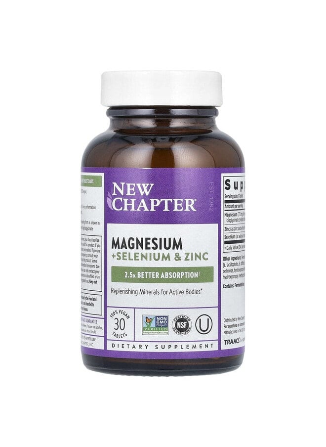 Magnesium + Selenium & Zinc, 30 Vegan Tablets