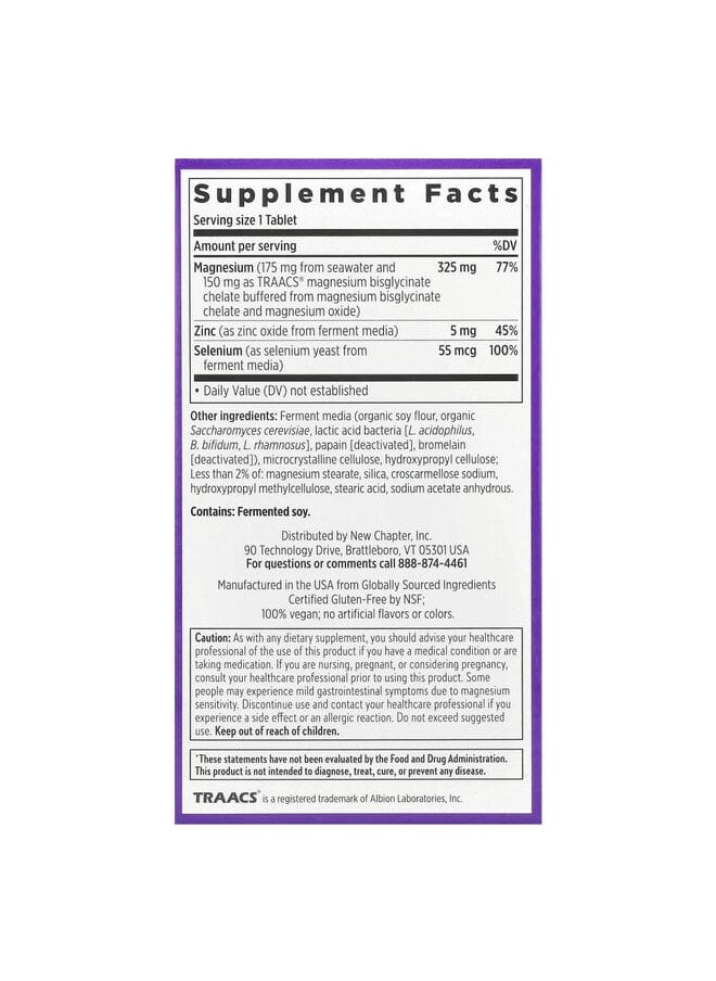 Magnesium + Selenium & Zinc, 30 Vegan Tablets