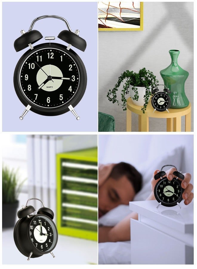 AHAKAC Twin Bell Alarm Clock, Loud Alarm Clock with Backlight, Silent Clock for Bedroom Home or Office, Great for Heavy Sleepers - Image 2