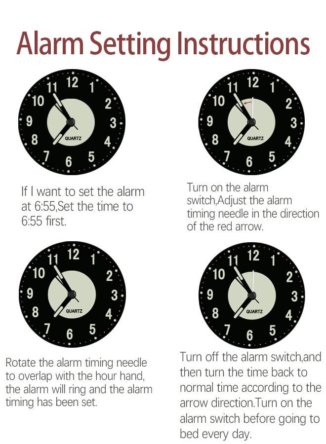 AHAKAC Twin Bell Alarm Clock, Loud Alarm Clock with Backlight, Silent Clock for Bedroom Home or Office, Great for Heavy Sleepers - Image 4