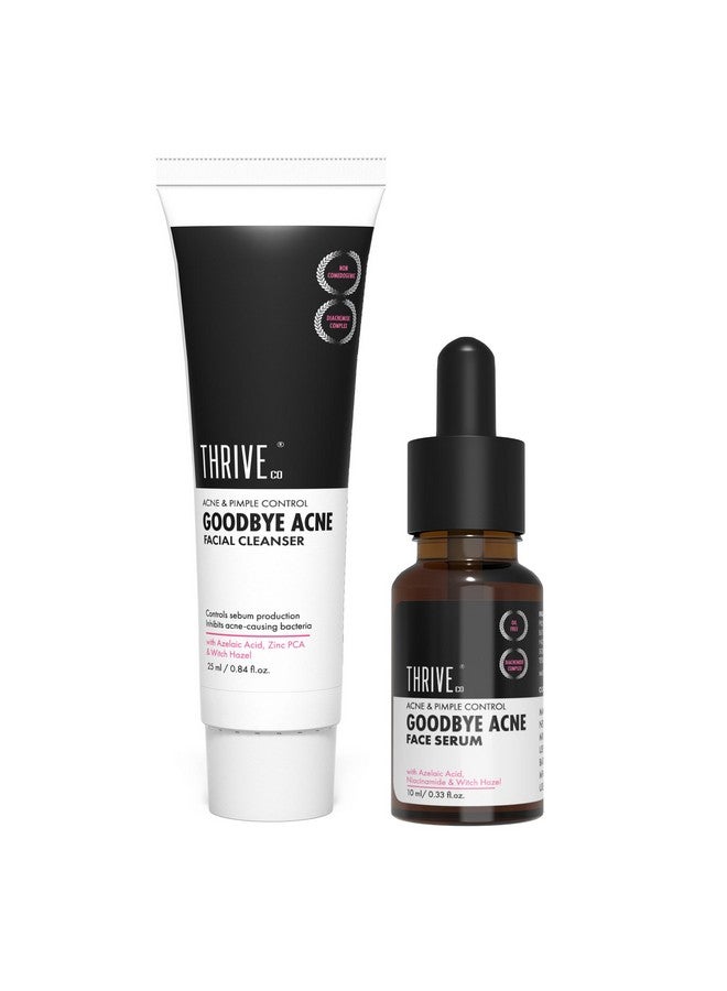 ثريفيكو مجموعة Goodbye Acne™️ | مصل (10 مل) وغسول للوجه (25 مل) | يقلل من حب الشباب وعلامات حب الشباب والدهون | مع الدياكنيميد™ وحمض الأزيليك وبندق الساحرة والنياسيناميد | غير مجفف ومرطب | مناسب للسفر - Image 1