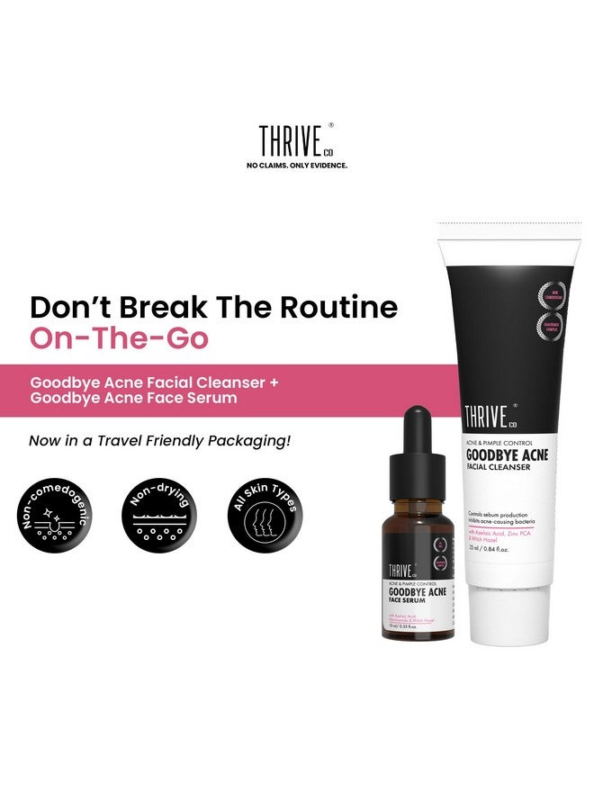 ثريفيكو مجموعة Goodbye Acne™️ | مصل (10 مل) وغسول للوجه (25 مل) | يقلل من حب الشباب وعلامات حب الشباب والدهون | مع الدياكنيميد™ وحمض الأزيليك وبندق الساحرة والنياسيناميد | غير مجفف ومرطب | مناسب للسفر - Image 2