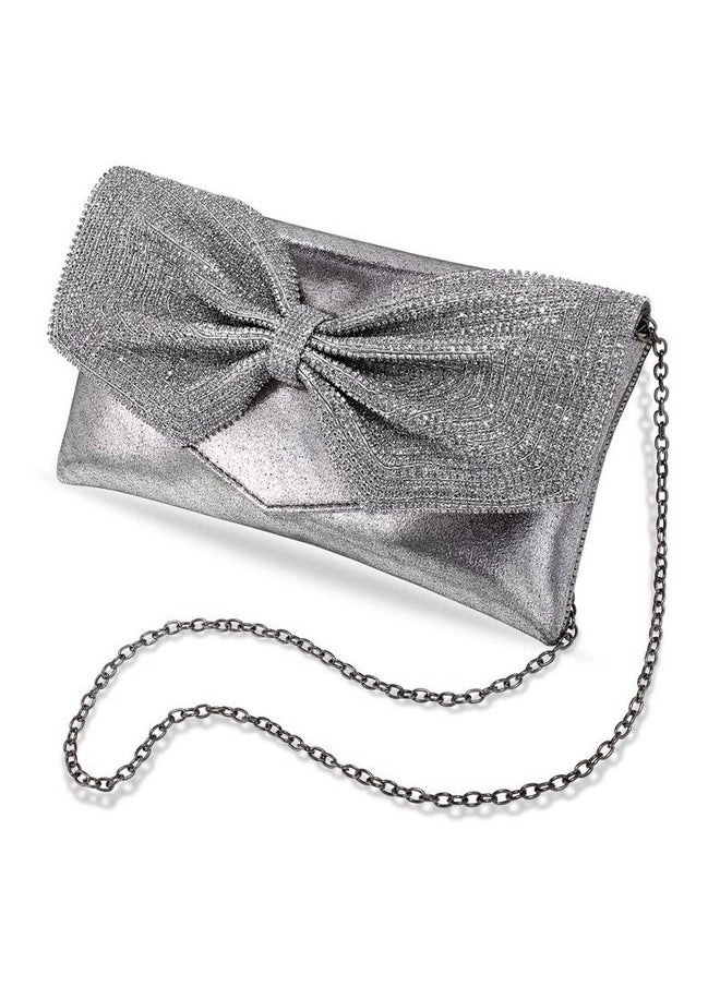 Aheli - Indian Clutch Purses For Women Wedding Handmade Evening Handbags Party Bridal Clutch Grey Small - Image 1