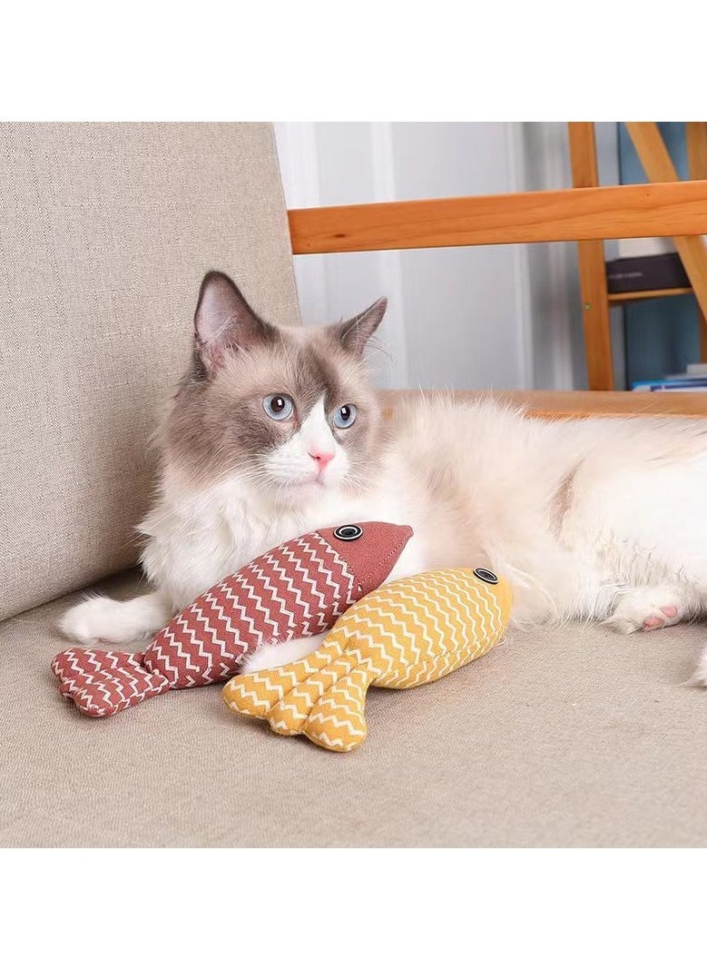 Pet Cat Catnip Toy Fish-Stimulating Cats' Scratch and Bite Resistance Through Odor